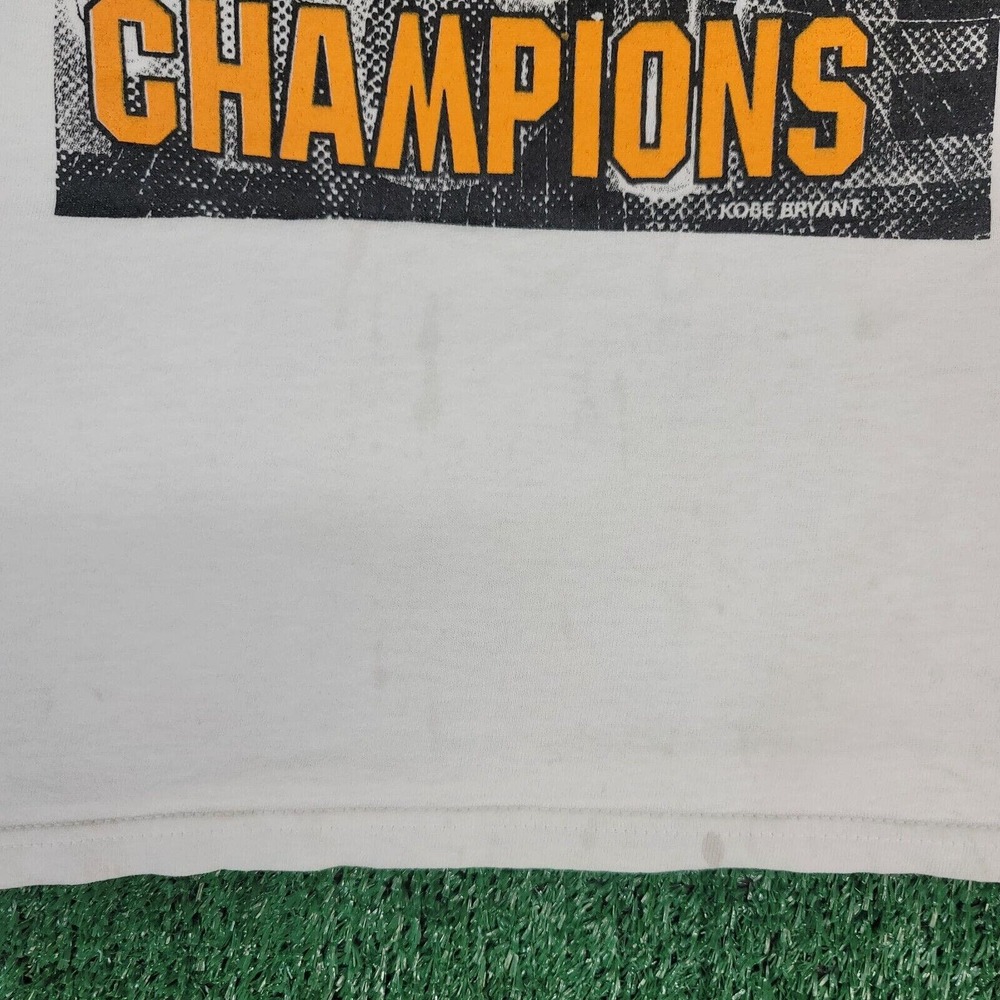 RARE Vintage 2001 LA Lakers Kobe Bryant Shaq Back to Back Champions Shirt Men XL - Picture 5 of 13